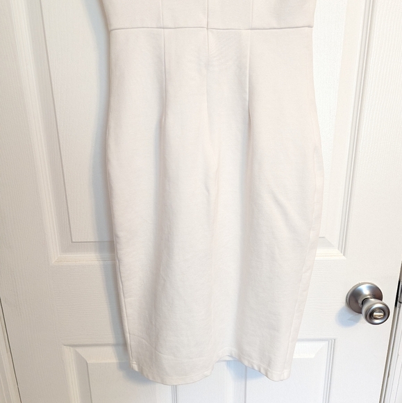 Lulu's Chic White Off The Shoulder Sweetheart Side Slit Bodycon Dress XS - Picture 8 of 11